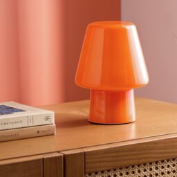 Habitat Flore Glass Table Lamp - Orange - thumbnail 2