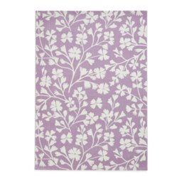 Catherine Lansfield Floral Lilac Short Pile Rug - 80x150cm - thumbnail 2