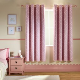 Argos Home Kids Blackout Star Eyelet Curtains - Pink - 168x137cm - thumbnail 1