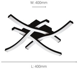 EGLO Cabezas-E Cross Steel LED Flush Ceiling Light - Black - thumbnail 2