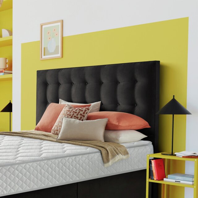 Silentnight Alaro Fabric Small Double Headboard - Charcoal - image 1