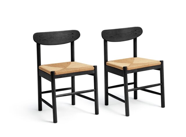 Habitat Hanna Pair of Wood Dining Chairs - Black - image 1