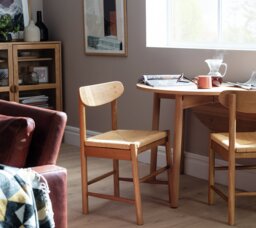 Habitat Hanna Pair of Wood Dining Chairs - Black - thumbnail 2
