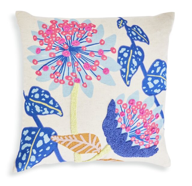 Habitat Scandi Floral Cushion - Cream - 43x43cm - image 1
