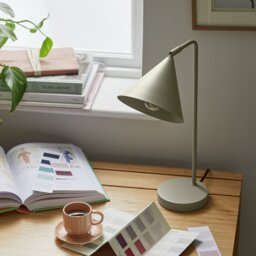 Habitat Cone 40cm Metal Table Lamp - Sage