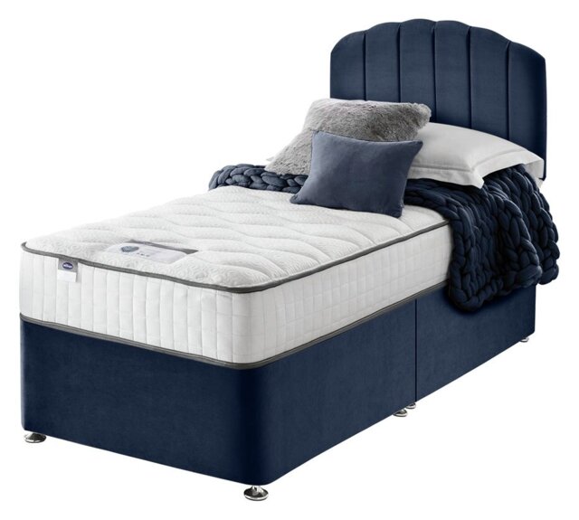 Silentnight Middleton Single Memory Divan Bed - Blue - image 1