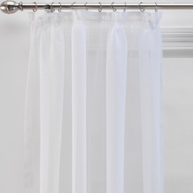 Argos Home Sheer Unlined Voile Curtains Panel - White