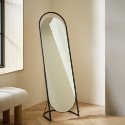 Habitat Black Metal Freestanding Frameless Mirror - 144x45cm - thumbnail 1