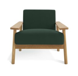 Habitat Dore Velvet Accent Chair - Dark Green - thumbnail 1