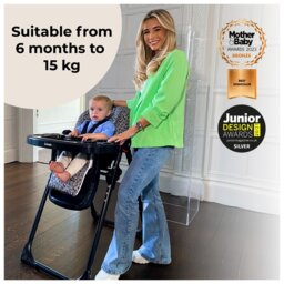 My Babiie MBHC8 Premium Highchair - Black Leopard - thumbnail 2