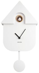 Karlsson Modern Cuckoo Pendulum Wall Clock - White - thumbnail 1