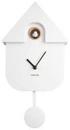 Karlsson Modern Cuckoo Pendulum Wall Clock - White - thumbnail 2