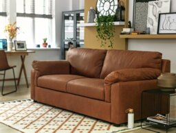 Habitat Florence Leather 3 Seater Sofa - Tan - thumbnail 2