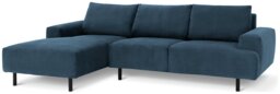Habitat Julien Velvet Left Hand Corner Chaise Sofa - Navy - thumbnail 2