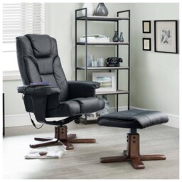 Julian Bowen Malmo Massage Recliner Chair & Footstool- Black - thumbnail 2