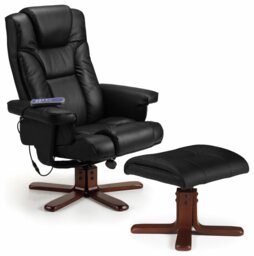 Julian Bowen Malmo Massage Recliner Chair & Footstool- Black - thumbnail 2