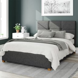 Aspire Caine Twill Superking Ottoman Bedframe - Charcoal - thumbnail 1