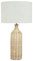 Pacific Anika Rattan Bottle Table Lamp - Natural & White - thumbnail 2