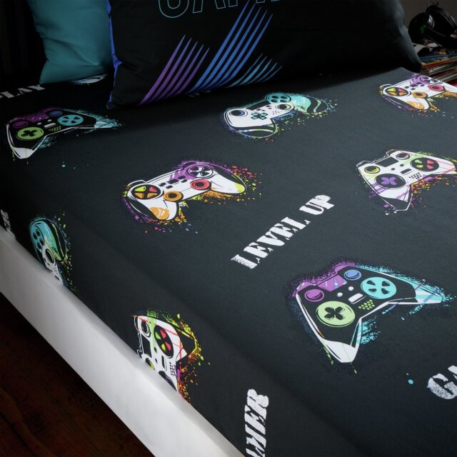 Catherine Lansfield Game Over Kids Fitted Sheet - Double - image 1