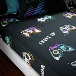 Catherine Lansfield Game Over Kids Fitted Sheet - Double - thumbnail 1