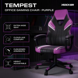 X Rocker Tempest Office Gaming Chair - Black And Purple - thumbnail 2
