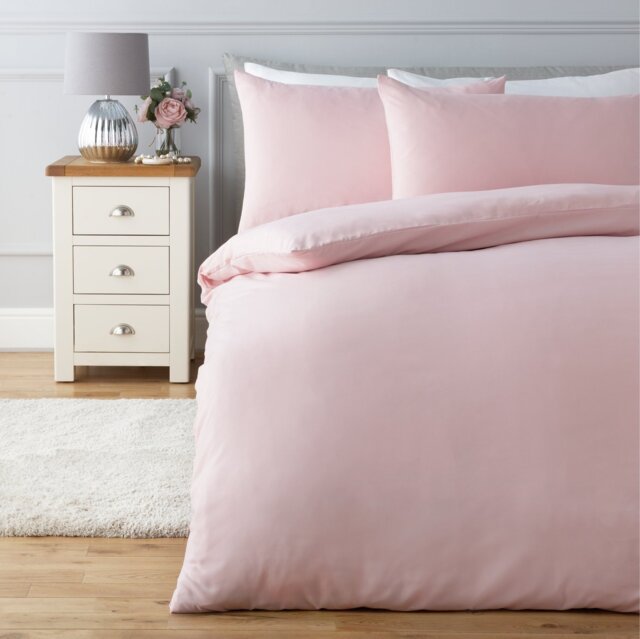 Silentnight Supersoft Plain Blush Pink Bedding Set -Kingsize - image 1