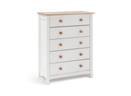 Argos Home Scandinavia 5 Drawer Chest - Pine & White