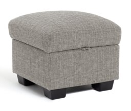 Argos Home Lisbon Fabric Storage Footstool - Grey - thumbnail 1