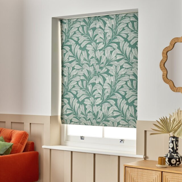 Habitat Linear Leaves Blackout Green Roller Blind - 90cm - image 1
