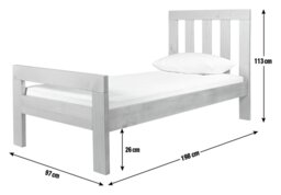 Argos Home Chile Single Wooden Bed Frame - Dark Wood - thumbnail 2