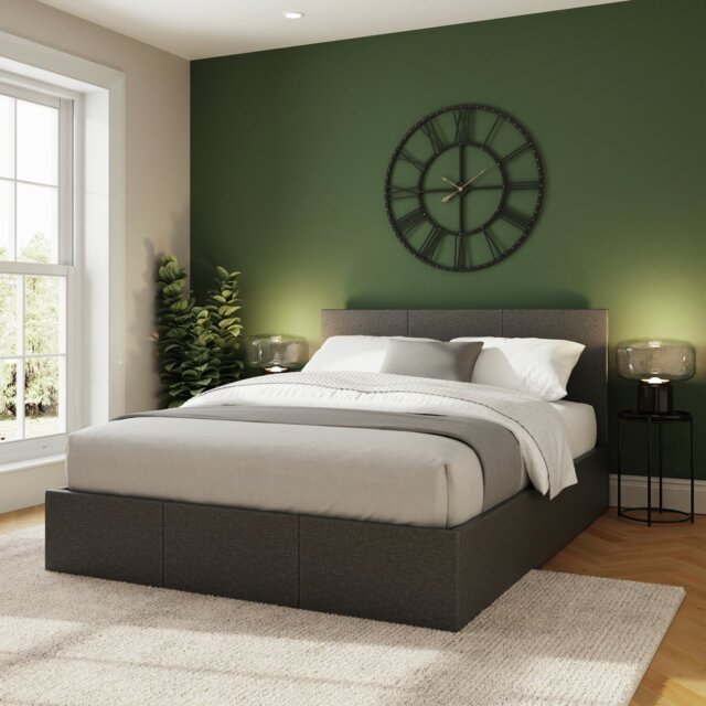 GFW End Lift Double Ottoman Bed with Mattress - Grey - image 1