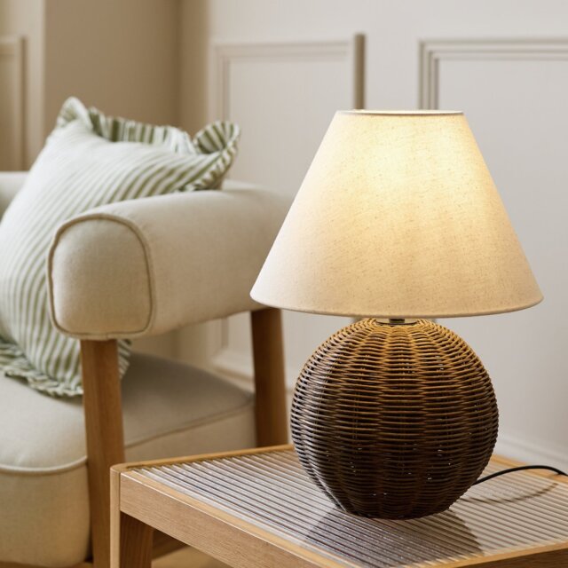 Argos Home Wicker Ball Table Lamp - Natural - image 1