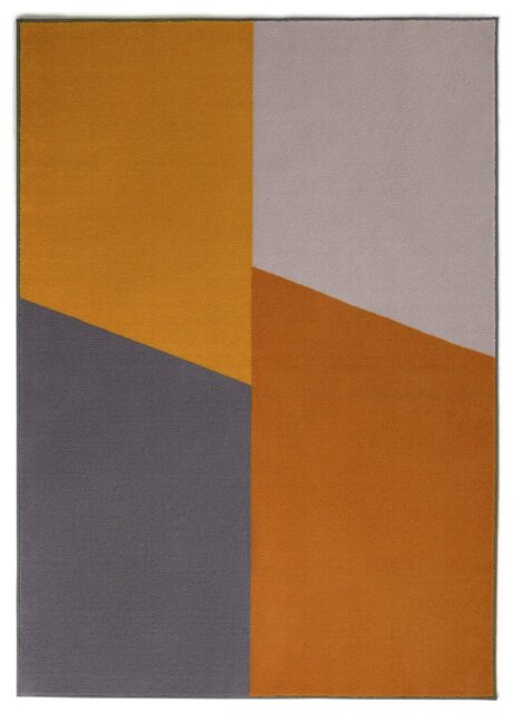 Argos Home Geometric Block Mustard Cut Pile Rug - 120x170cm - image 1
