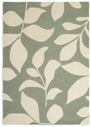 Habitat Verdant Leaf Green Wool Cut Pile Rug - 120x170cm