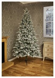 Premier Decorations 6ft Flock Lapland Spruce Christmas Tree