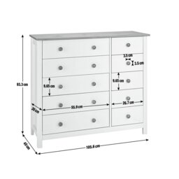 Argos Home Scandinavia 10 Drawer Chest - Pine & White - thumbnail 2