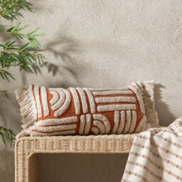 Habitat Tufted Cushion - Rust - 30x60cm - thumbnail 1