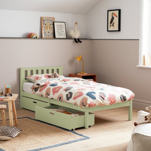 Habitat Kids Ronnie Single Bed with Drawers - Green - image 1