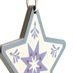 Habitat Pack of 6 Wooden Star Christmas Ornament - thumbnail 2