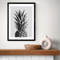 East End Prints Pineapple Black Frame Art Print - A2 - thumbnail 1