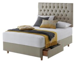 Silentnight Sassaria Double 2 Drawer Divan Set - Sandstone - thumbnail 2