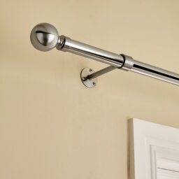 Argos Home Metal Stainless Steel Bay Curtain Pole - 400cm
