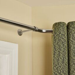 Argos Home Metal Stainless Steel Bay Curtain Pole - 400cm - thumbnail 2