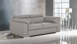 Argos Home Valencia Leather 2 Seater Sofa - Grey - thumbnail 2