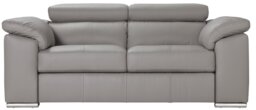 Argos Home Valencia Leather 2 Seater Sofa - Grey - thumbnail 1
