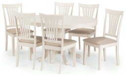 Julian Bowen Stanmore Extending Dining Table &6 Ivory Chairs - thumbnail 2