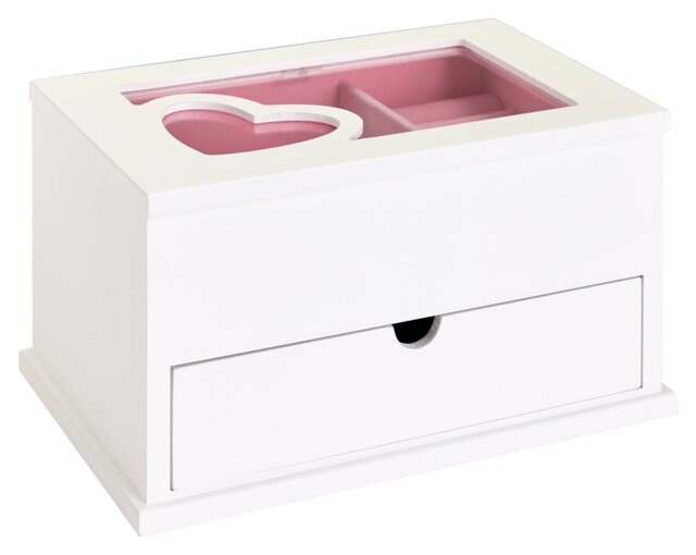 Argos Home White Heart Wooden Jewellery Box - image 1