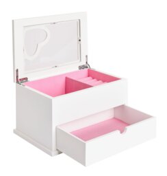 Argos Home White Heart Wooden Jewellery Box - thumbnail 2