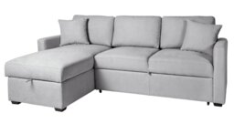 Habitat Reagan Left Hand Storage Corner Chaise Sofa Bed - Grey - thumbnail 1