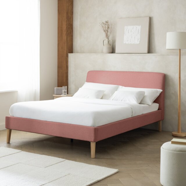 Habitat Ren Small Double Fabric Bed Frame - Pink - image 1